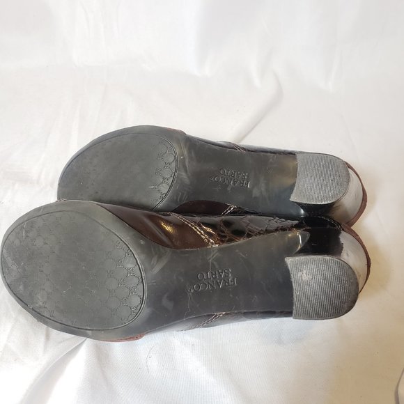 Vintage Early 2000s Y2K Franco Sarto Brown Round Toe Chunky Heel Pump Size 8.5M - Picture 10 of 11
